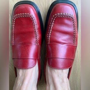 Tod’s Red Leather Sporty Loafers. Women’s size 8. Like new